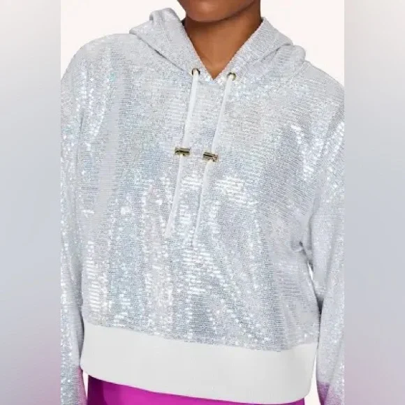 Brittany Allen X Peloton Sequin Cropped Hoodie - Picture 2 of 9